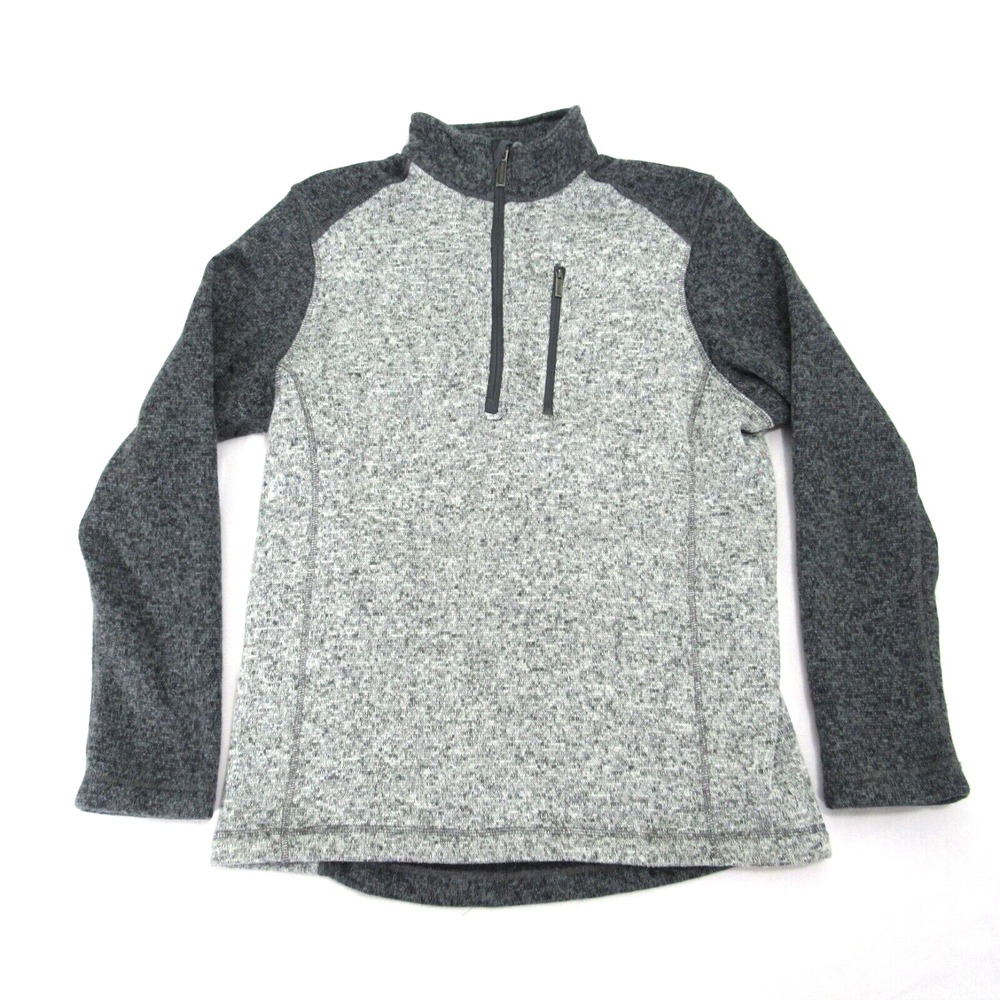 Woolrich Jacket Sweater Men's Medium Gray 1/4 Zip Pullover Angler SweatShirt‎